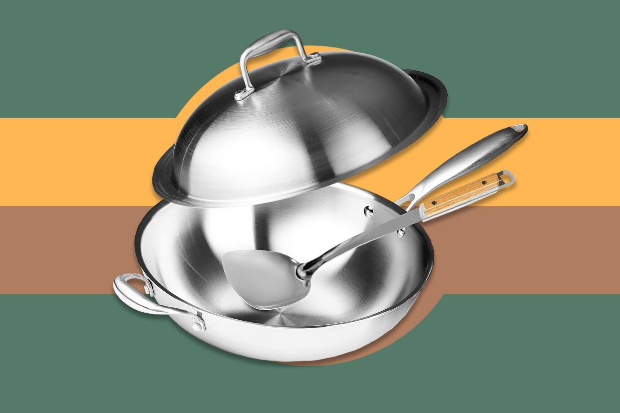 Willow &amp; Everett Non-Stick Stainless Steel Wok Pan