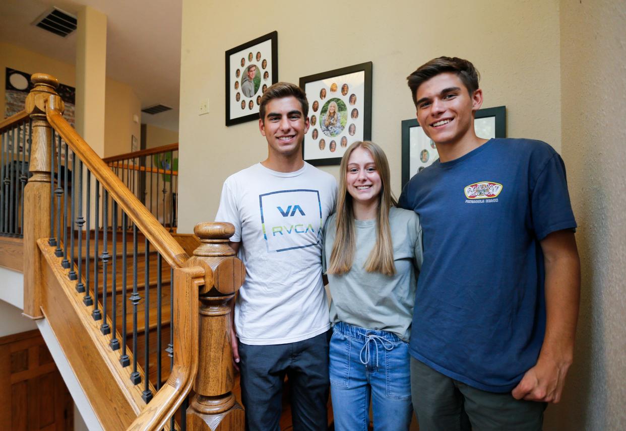 Glendale High School triplets Travis, Hannah, and Johnathan Peak each earned a 5.0 GPA making them all valedictorians of their class.