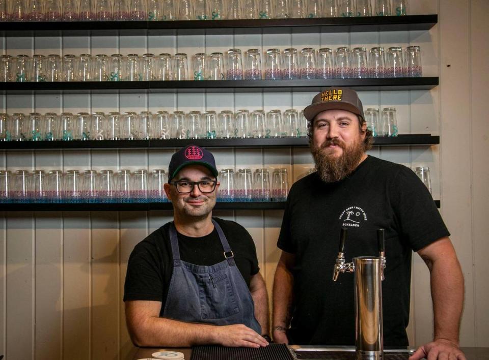 Steve Santana, left, founded Miami’s popular Taquiza tacos, Adam Darnell, right, founded Wynwood’s Boxelder craft beer bar. Now they’ve joined to open the new microbrewery and restaurant Off Site in Little River.