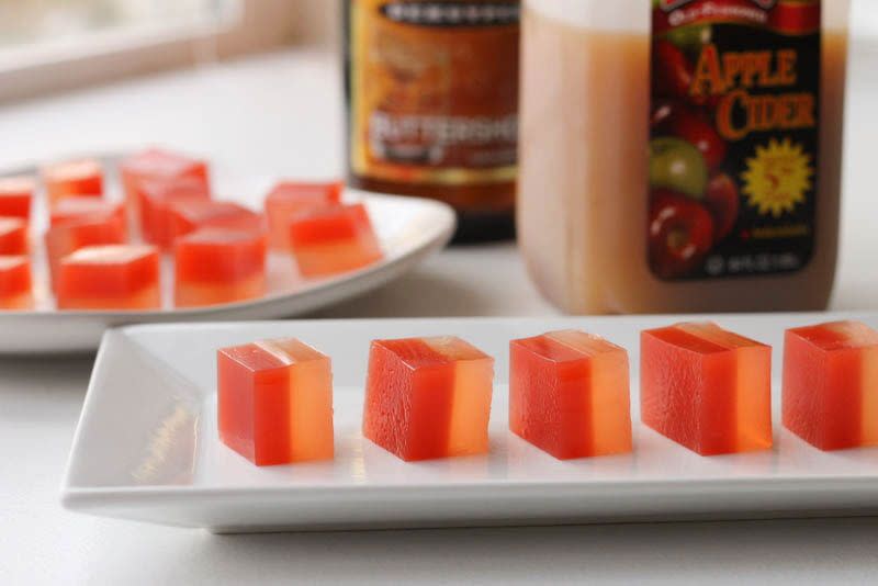 Apple Cider and Buttered Rum Jello Shots