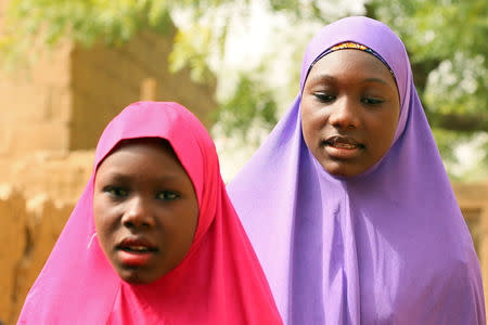 Unidentified girls, who say they fled during the attack by Boko Haram on their school, are pictured in Dapchi in the northeastern state of Yobe, Nigeria February 23, 2018. REUTERS/Afolabi Sotunde