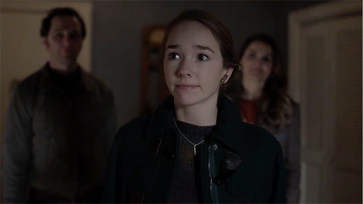 Matthew Rhys as Philip Jennings, Holly Taylor as Paige Jennings and Keri Russell as Elizabeth Jennings in FX's The Americans. (Screengrab: FX)