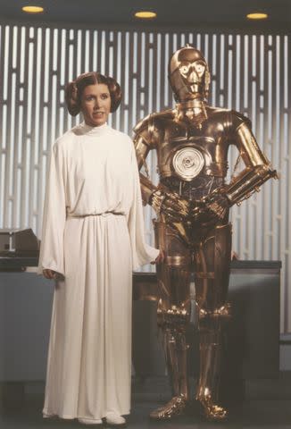 <p>Screen Archives/Getty</p> Carrie Fisher as Princess Leia