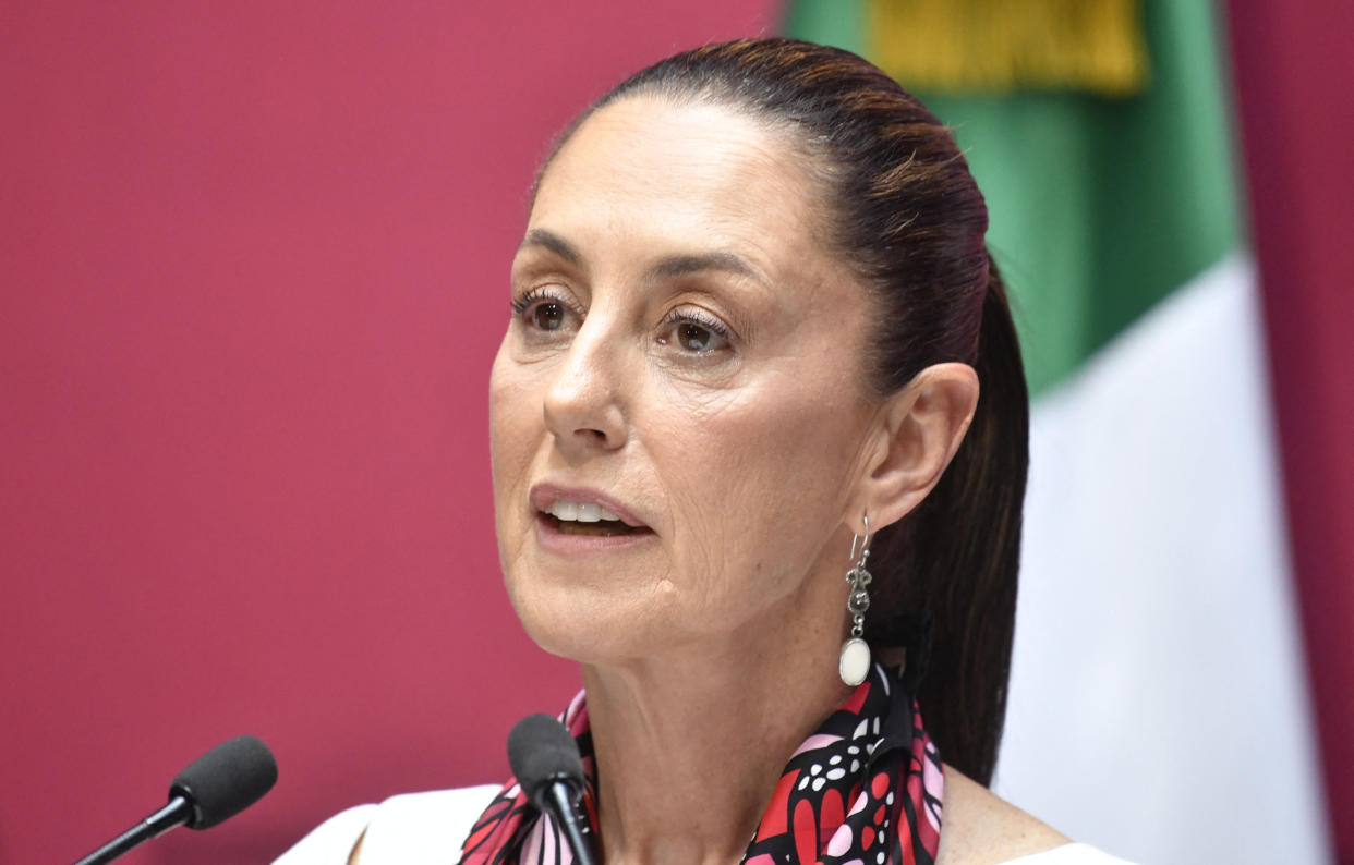 Claudia Sheinbaum en plena carrera para ser la representante a la presidencia por Morena. (Photo by CLAUDIO CRUZ/AFP via Getty Images).