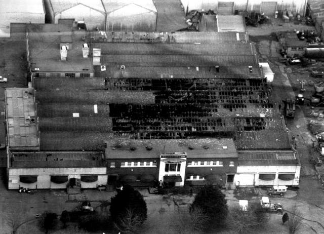 The fire-blackened Stardust Nightclub in Artane, Dublin in 1981 