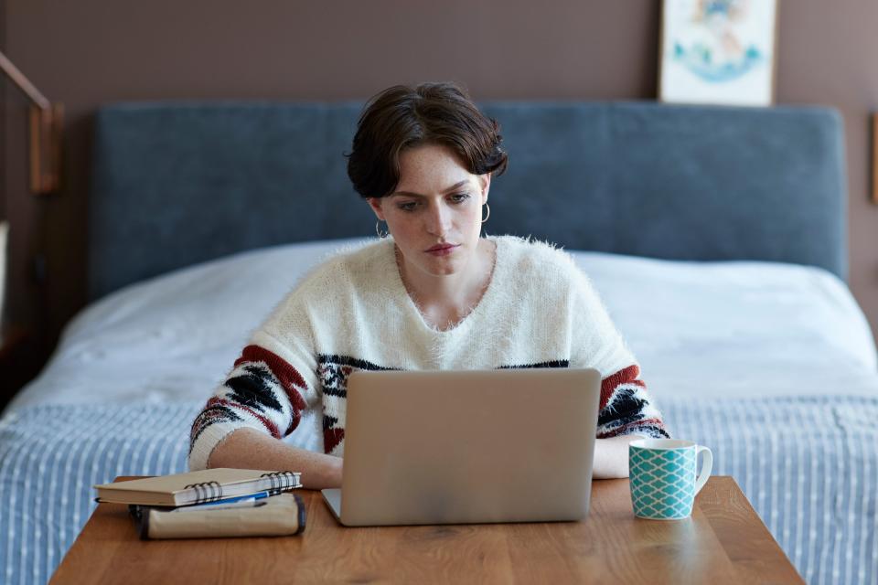 gen z worker on laptop working from home