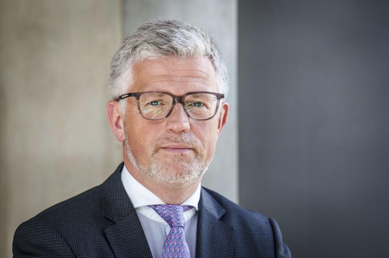 Andrij Melnyk, Ambassador of Ukraine to Germany, photographed at the German federal parliament, Bundestag, in the Reichstag building in Berlin, Germany, Thursday, May 12, 2022. 