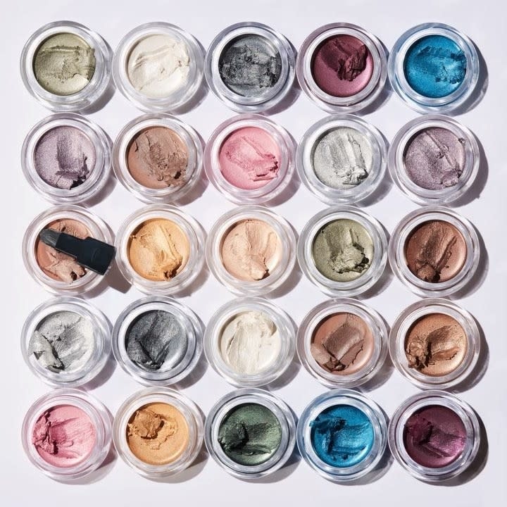 A collection of eyeshadows in a variety of colors