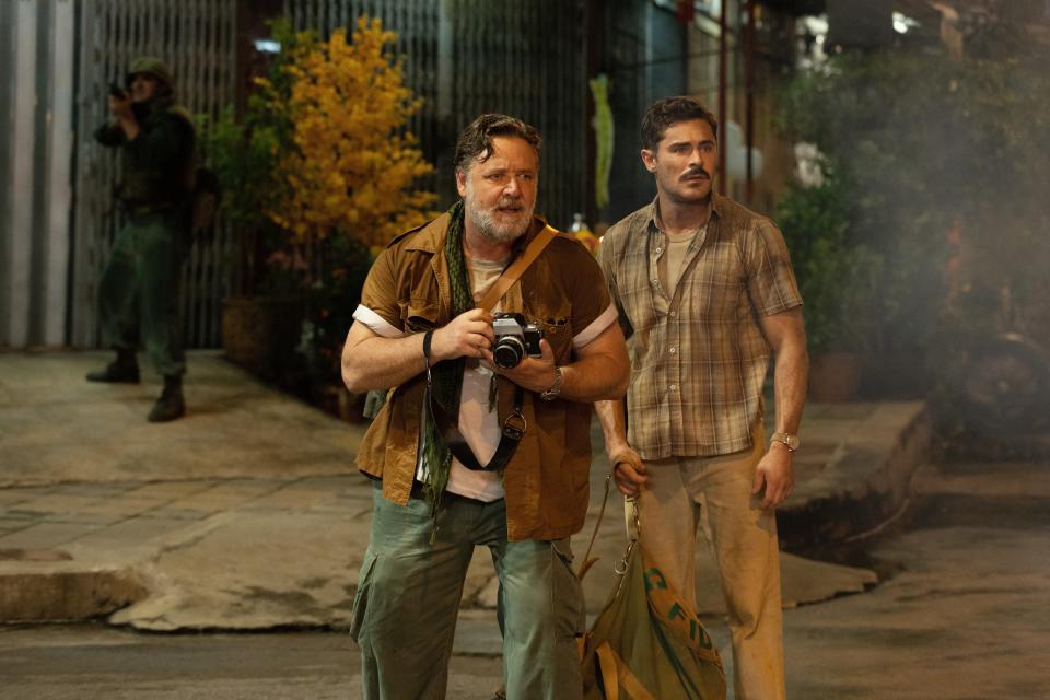 Arthur (Russell Crowe, left) and Chickie (Zac Efron) get caught in a dangerous situation caused by the Tet Offensive in "The Greatest Beer Run Ever."