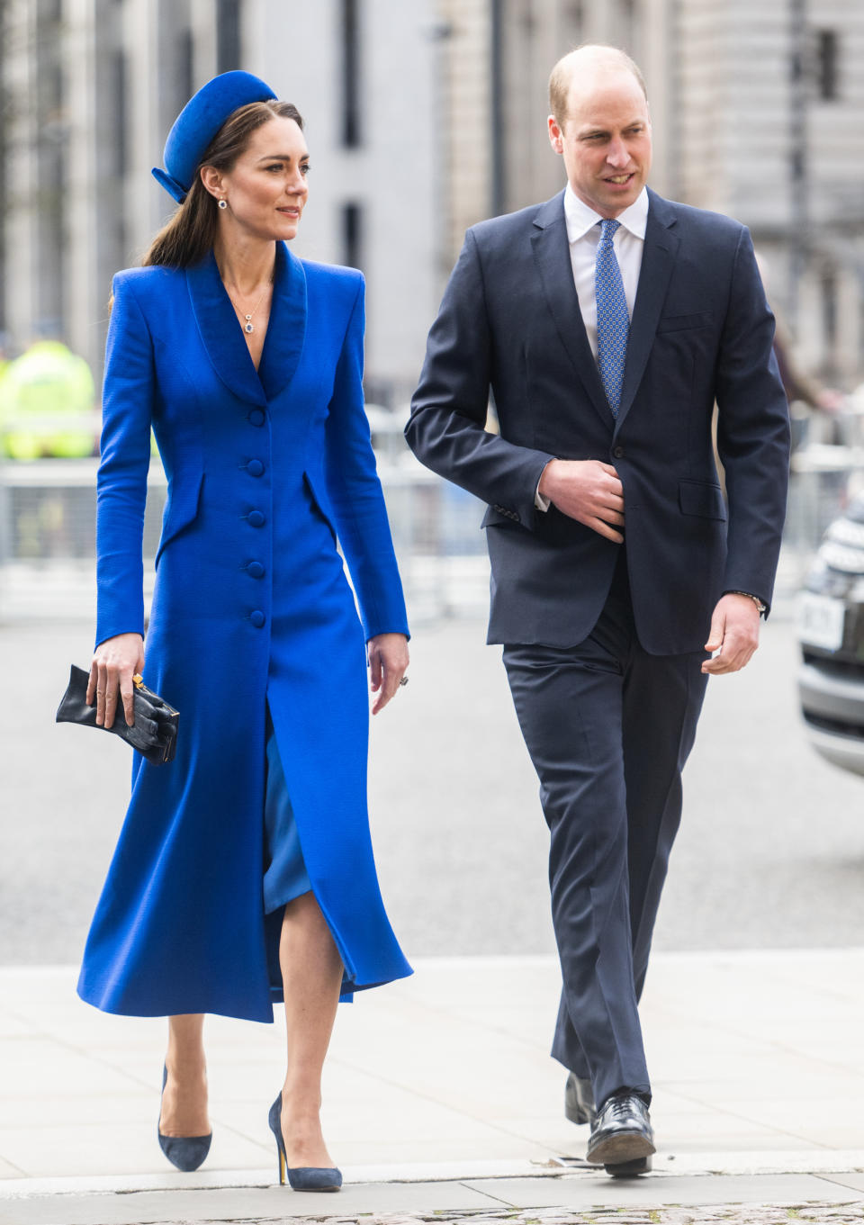 LONDON, ENGLAND - MARCH 14: Catherine, Duchess of Cambridge and Prince William, Duke of Cambridge attend the Commonwealth Day Service at Westminster Abbey on March 14, 2022 in London, England. (Photo by Samir Hussein/WireImage)