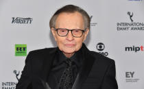 <p>Longtime radio and television host Larry King, 84, has been accused of groping a woman more than a decade ago. Terry Richard, the 63-year-old ex-wife of late singer Eddie Fisher, claims King groped her on more than one occassion in Los Angeles. In a <a rel="nofollow noopener" href="http://www.dailymail.co.uk/news/article-5156899/Larry-King-groped-claims-Eddie-Fishers-ex-wife.html#ixzz514oNBlrS" target="_blank" data-ylk="slk:December 11 article by the Daily Mail,;elm:context_link;itc:0;sec:content-canvas" class="link ">December 11 article by the Daily Mail,</a> Richard alleges King slid his hand down the back of her dress and touched her buttocks while the two were posing for a photo at a baseball award dinner in 2005. During a separate alleged incident in 2006, Richard claims King squeezed her behind so hard that it bruised her. Richard told the Daily Mail: “Larry King is a groper. He groped me twice. He gets a thrill doing this in front of the camera, knowing I couldn’t do anything.” The former CNN host has denied the allegations. King’s lawyer told the Daily Mail that he “did no such thing then or ever.” <a rel="nofollow noopener" href="https://pagesix.com/2017/12/11/larry-king-claims-hell-sue-daily-mail-tv-over-groping-allegations/" target="_blank" data-ylk="slk:While speaking to Page Six,;elm:context_link;itc:0;sec:content-canvas" class="link ">While speaking to Page Six,</a> Bert Fields, who represents King, said the veteran TV personality “flatly and unequivocally denies these claims” and intends to sue Daily Mail TV to prove that the claims are “utterly false.” Photo from Getty Images. </p>