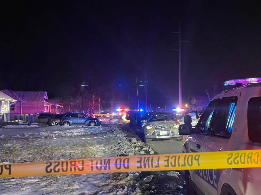 Scene on the 2900 block of Perdue Avenue in Mifflin Township where a Mifflin Township police officer was injured by a suspect on Feb. 18, 2024. (NBC4)