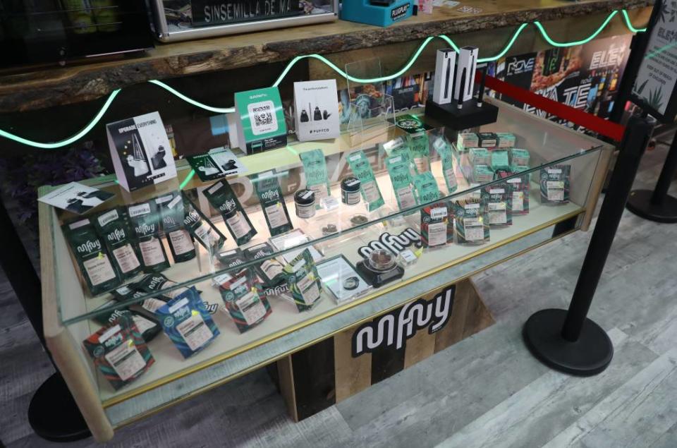 Marijuana products for sale in Elevate Cannabis, a licensed dispensary in Mount Vernon, New York on March 5, 2024. Mark Vergari/The Journal News / USA TODAY NETWORK