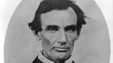 abraham lincoln, head and shoulders portrait, facing slightly left, taken in pittsfield, illinois, two weeks before the final lincoln douglas debate in lincoln's unsuccessful bid for the senate, october 1, 1858