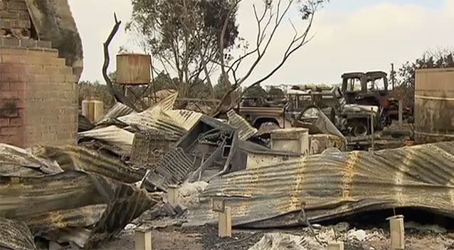 Sheep farmer Angus McGillivery's property has been devastated by bushfires. Source: 7 News