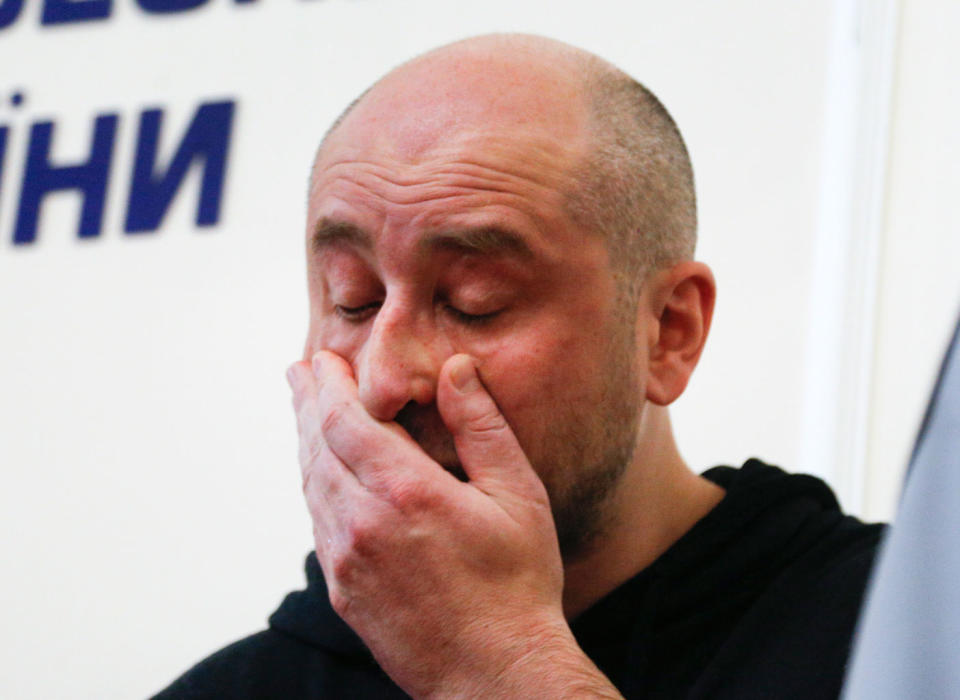 The bizarre scenes were a shock to everyone – including Mr Babchenko’s wife, who received an apology from her husband for faking his own death. Photo: AAP