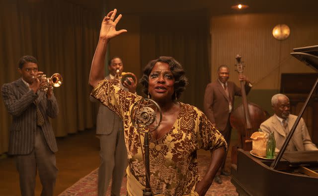 David Lee/NETFLIX From left: Chadwick Boseman, Colman Domingo, Viola Davis, Michael Potts and Glynn Turman in 'Ma Rainey's Black Bottom,' 2020