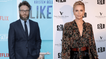 <p>Seth Rogan plays an out-of-work and self-destructive journalist who finds himself helping his childhood crush (Charlize Theron) to become the first female President of the United States. Kind of believable, to be honest. </p>