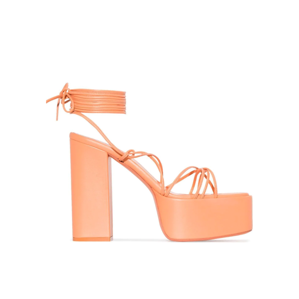 Tie-Detail Open Toe Platform Sandals