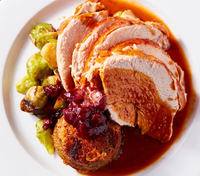 Traditional turkey dinner is served at Moderne Barn in Armonk.