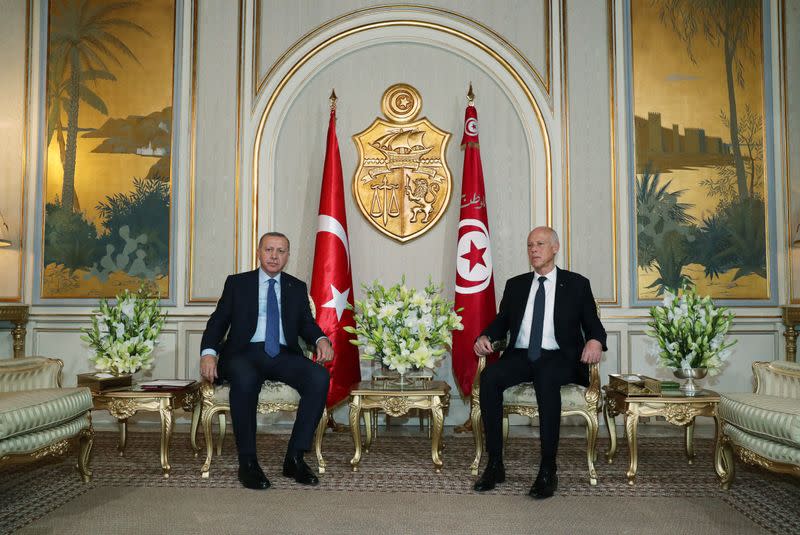 Turkey's President Erdogan meets with Tunisia's President Saied in Tunis