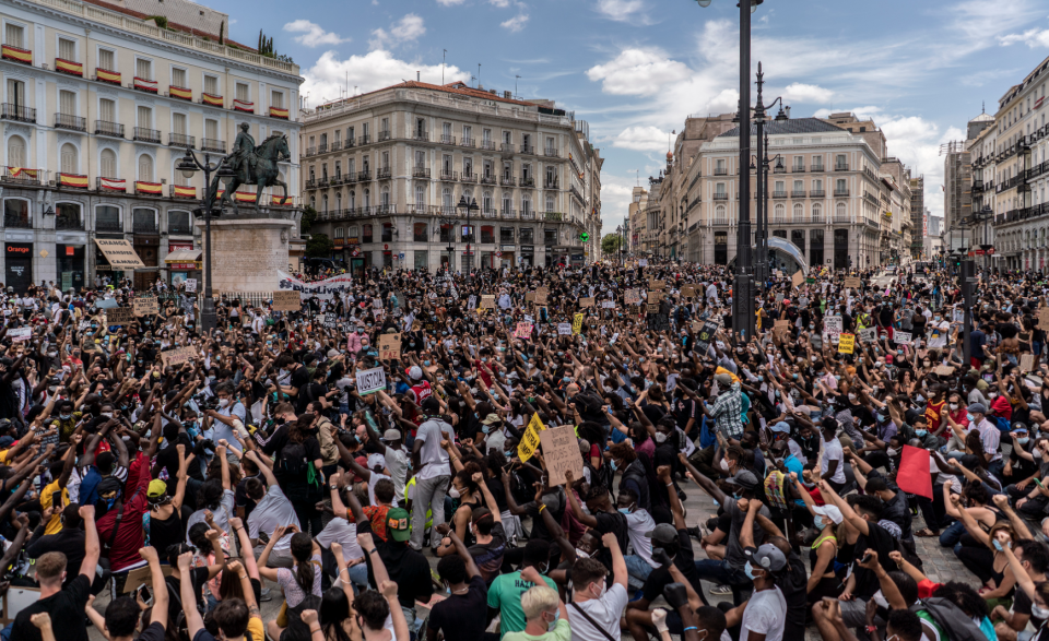 Manifestación en Madrid con el lema, Black Lives Matter. 