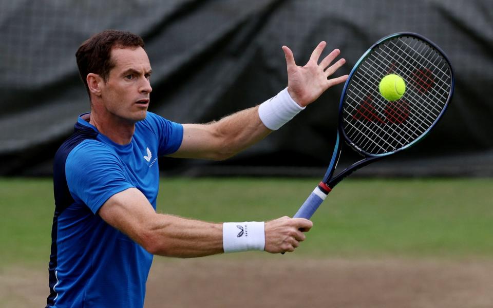 Britain's Andy Murray during a practice session