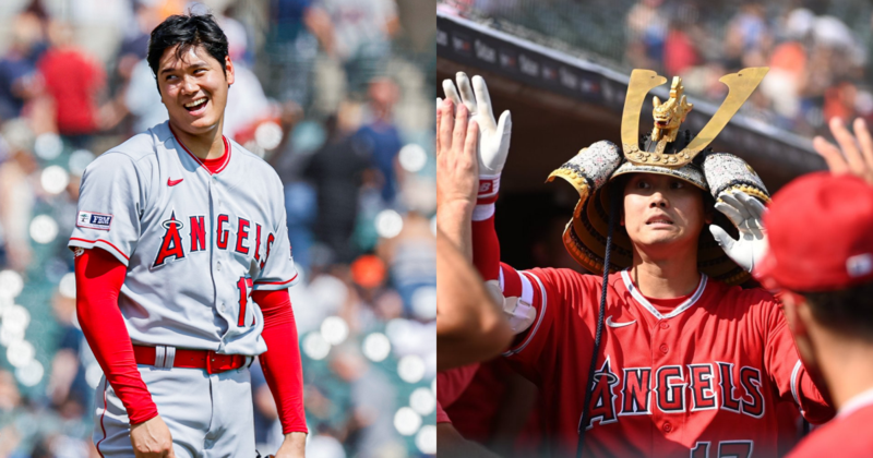 大谷翔平今日在雙重賽的鬼神表現再度創下紀錄。（翻攝自推特@MLB、@Angels）