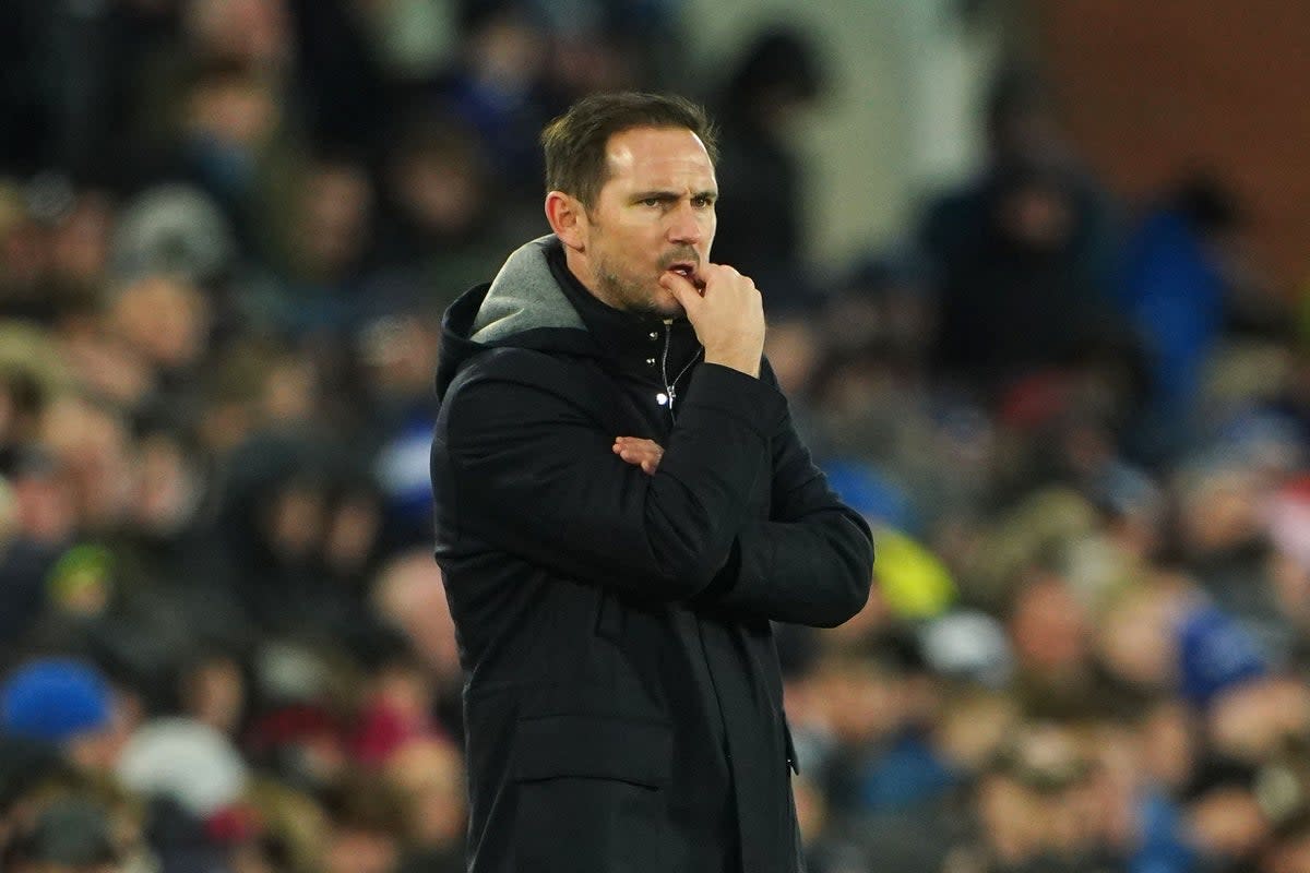 Everton manager Frank Lampard looks dejected (Peter Byrne/PA) (PA Wire)