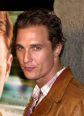 Matthew McConaughey at the Beverly Hills premiere of A Beautiful Mind