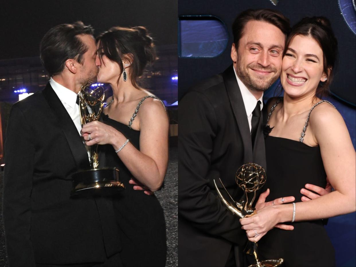 Kieran Culkin and Jazz Charton at the 2024 Emmy Awards.