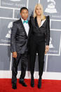 Pharrell Williams and Helen Lasichanh arrive at the 55th Annual Grammy Awards at the Staples Center in Los Angeles, CA on February 10, 2013.