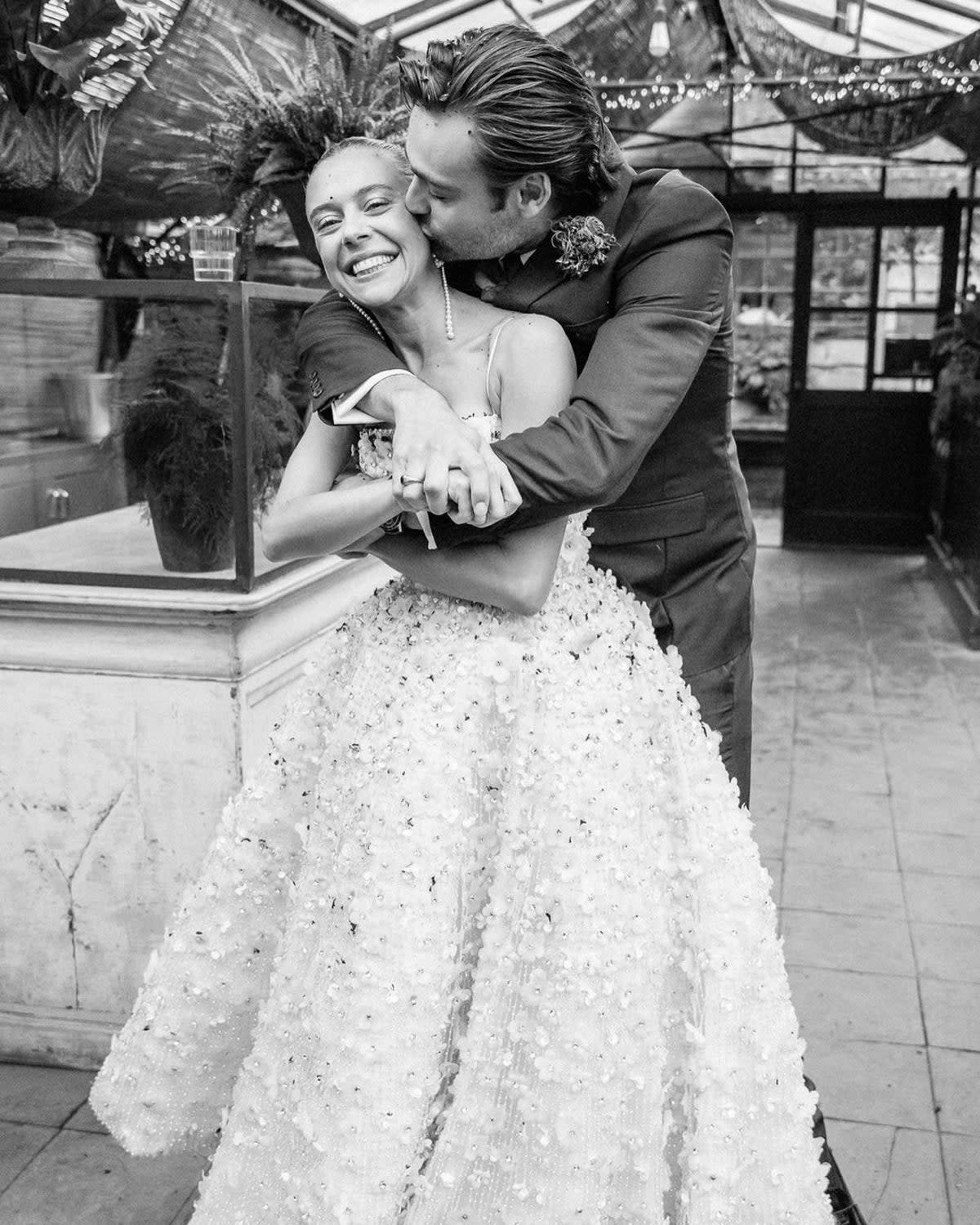 Bel Powley and Douglas Booth at their picturesque London nuptials (Via @belpowley on Instagram)