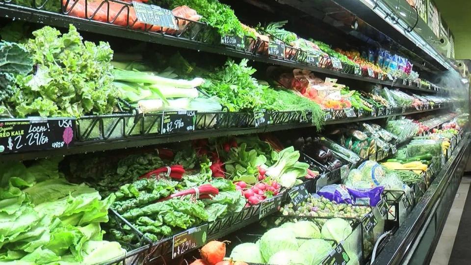 The state sales tax of 4.2% on groceries would be eliminated under a proposed ballot initiative in South Dakota. Pictured: The interior of Natural Grocers in Sioux Falls.