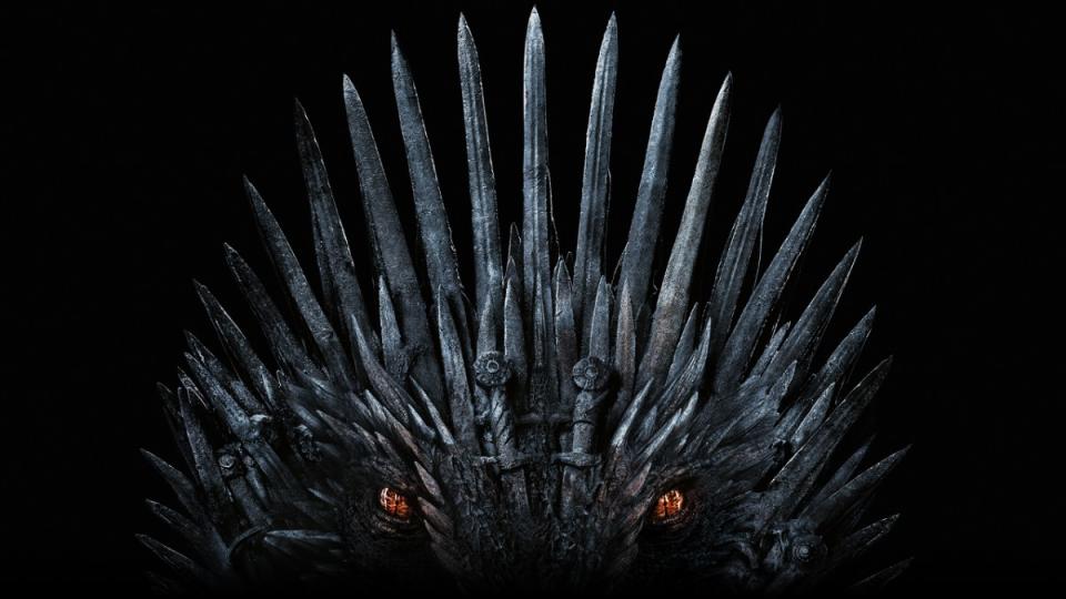 The Iron Throne with dragon eyes.