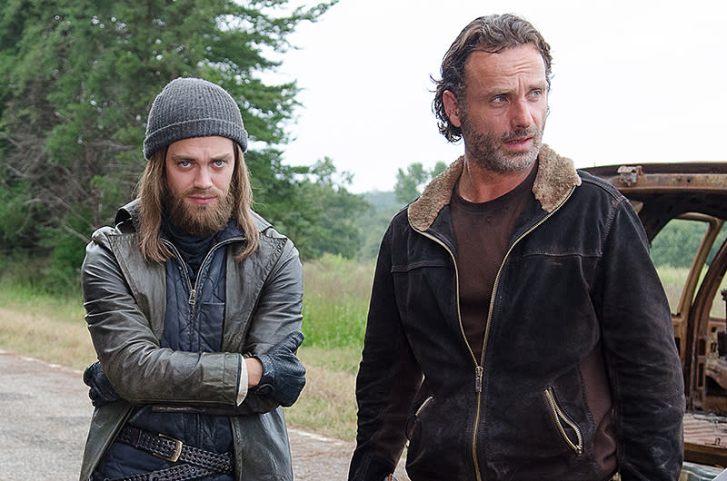 Tom Payne as Jesus and Andrew Lincoln as Rick Grimes in AMC’s <em>The Walking Dead.</em> (Photo: Gene Page/AMC)