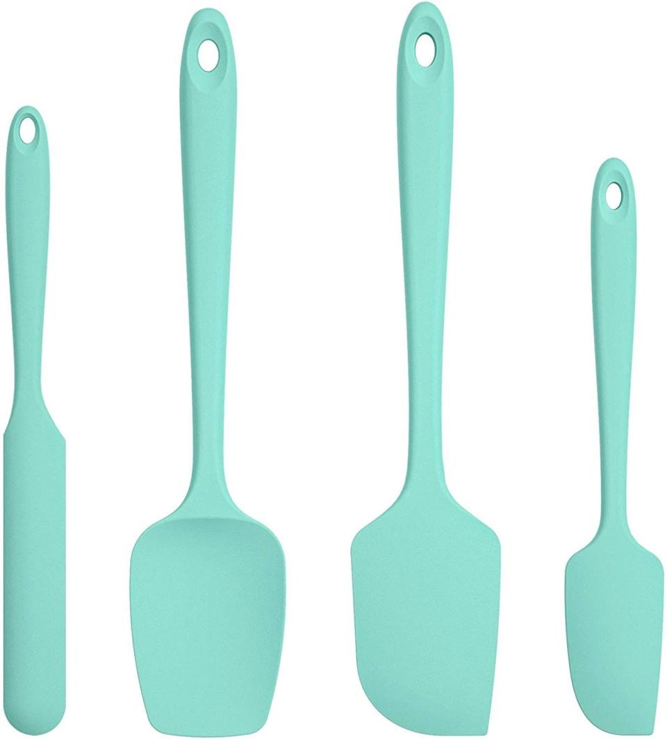 2) U-Taste Silicone Spatula Set with 600 Degrees Fahrenheit Heat Resistant (Teal/Aqua Sky)