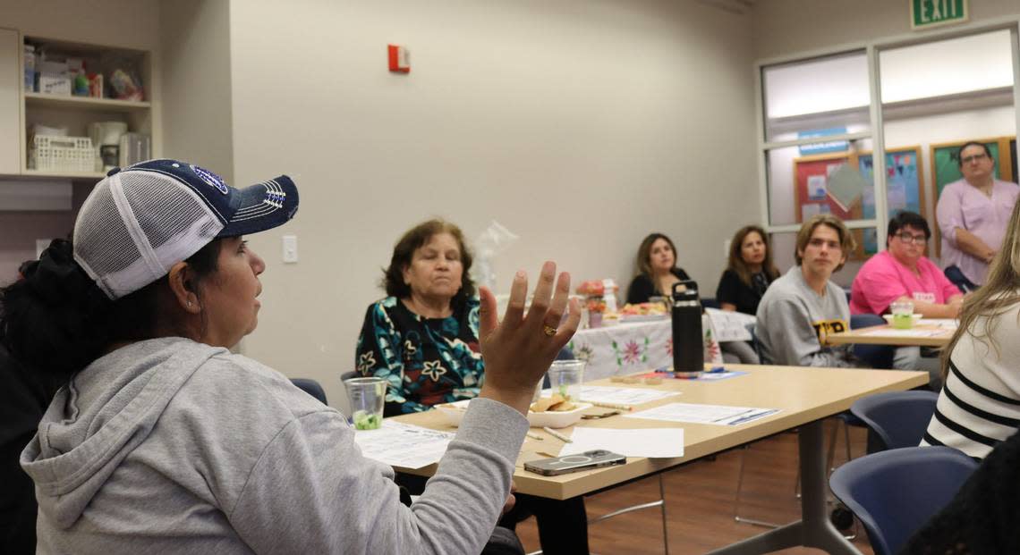 Spanish-speakers participate in a LatinX Voter Empowerment Workshop in Nipomo on Sept. 11, 2024. Throughout the workshop, attendees voiced obstacles to voting, including finding childcare for their kids while they visit the polls on Election Day.