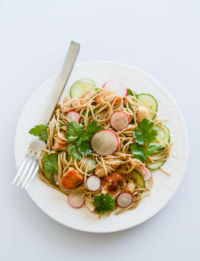 <strong>Get the <a href="http://www.howsweeteats.com/2014/05/soba-noodle-salad-with-caramelized-chicken-and-chili-oil/" target="_blank">Soba Noodle Salad With Caramelized Chicken And Chili Oil recipe</a>&nbsp;from How Sweet Eats</strong>