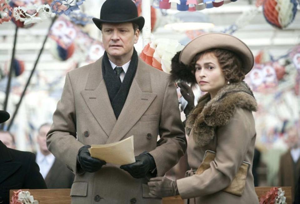 Colin Firth as King George VI with Helena Bonham Carter as Queen Elizabeth The Queen Mother in ‘The King’s Speech’ (AP)