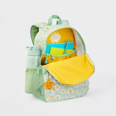 A daisy-print 17-inch backpack (15% off)