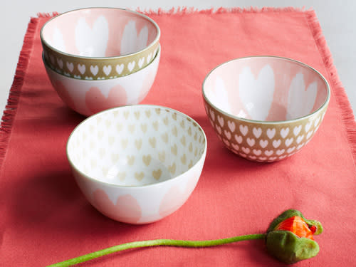 Heart Pad-Printed Bowls