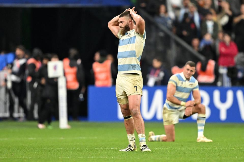 Argentina were dejected after slipping to a semi-final defeat (Getty Images)