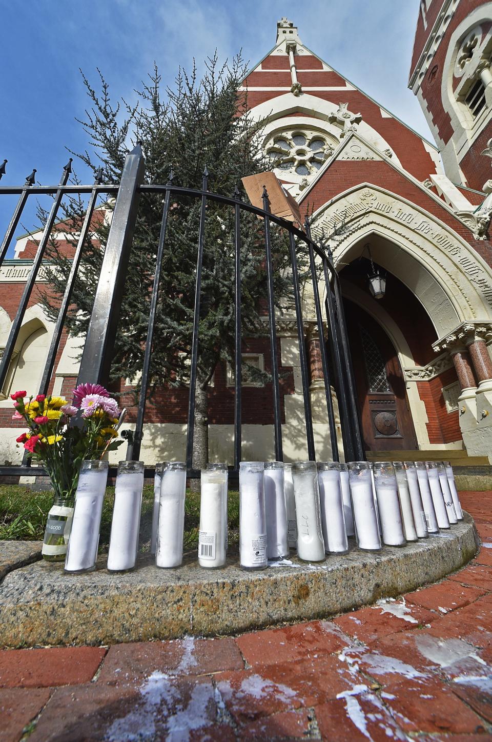 A memorial outside of the Abbey Grill on Rock Street in Fall River is seen Friday, March 15, following the fatal shooting Thursday, March 14 of 18-year-old Resiliency Preparatory Academy student Colus Jamal Mills-Good.