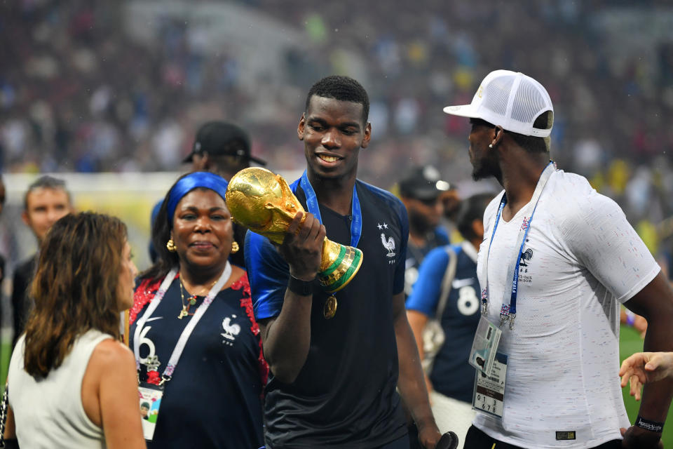 Paul Pogba during the 2018 FIFA World Cup Final between France and Croatia at Luzhniki Stadium on July 15, 2018 in Moscow, Russia.