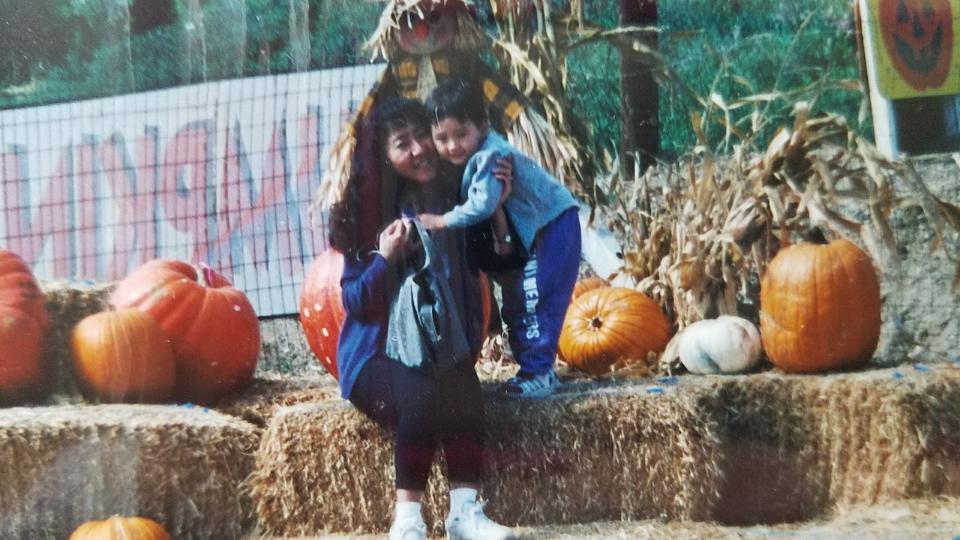 Tomoko Hoetzlein with her son David Hoetzlein in an undated photo.