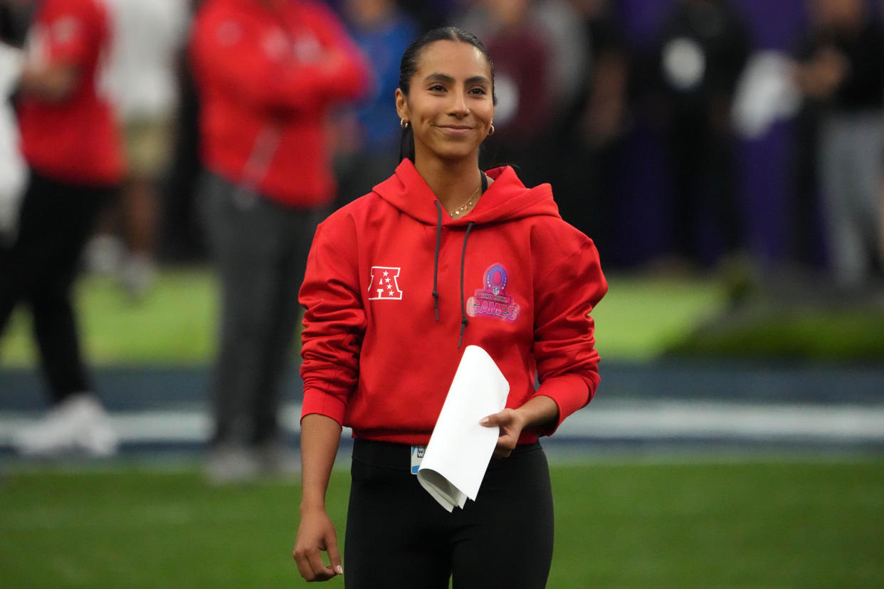 Diana Flores estuvo presente en el Pro Bowl del 2022 como una de las coordinadoras (Foto de:Kirby Lee-USA TODAY Sports)