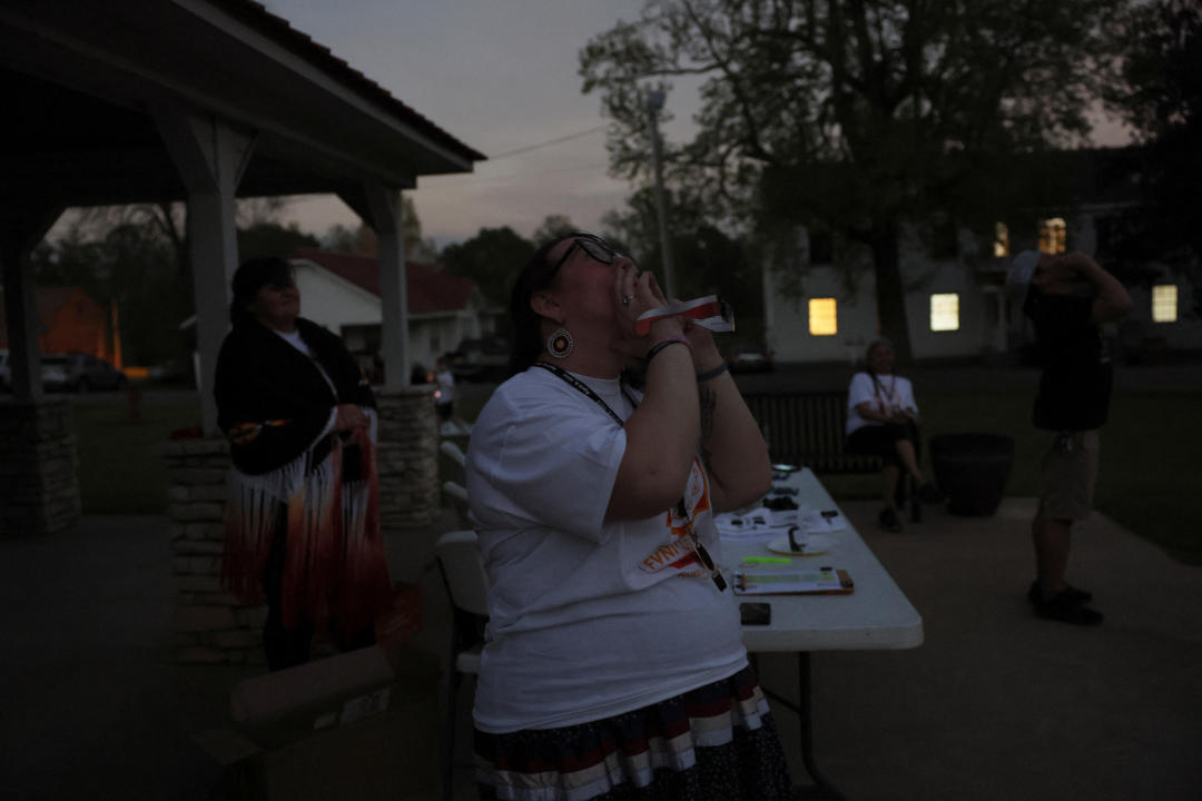 Christa Ogden participates in Choctaw Nation solar eclipse tradition