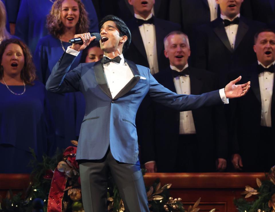 Special guest Michael Maliakel performs with The Tabernacle Choir at Temple Square and Orchestra at Temple Square during their annual Christmas Concert at the Conference Center in Salt Lake City on Thursday, Dec. 14, 2023. | Jeffrey D. Allred, Deseret News