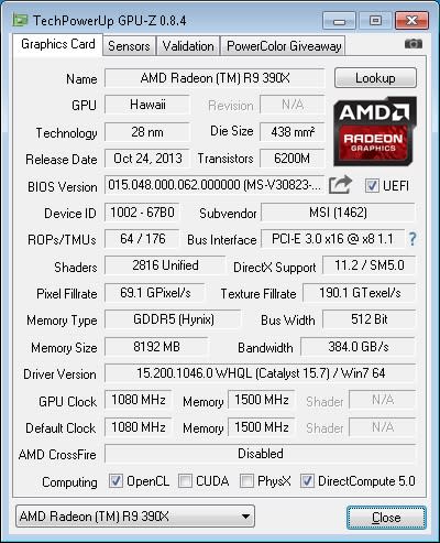 A quick snapshot of the card's specifications.